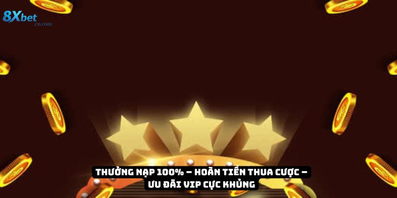 Thưởng nạp 100% – Hoàn tiền thua cược – Ưu đãi VIP cực khủng